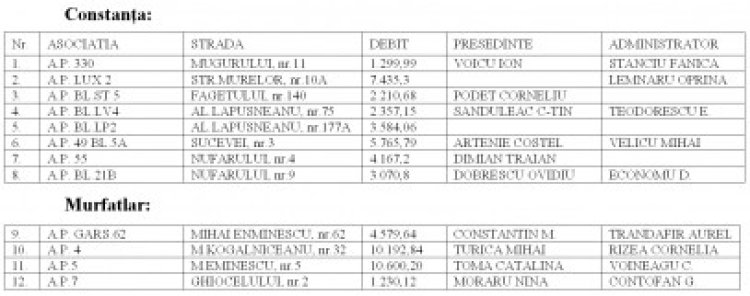 12 asociaţii debitoare din Constanţa şi Murfatlar, în vizorul RAJA
